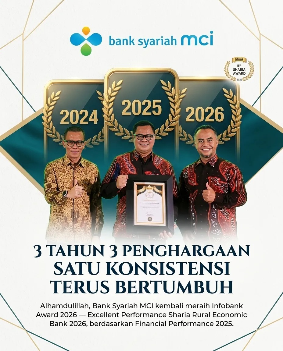 BPRS HIK MCI Raih Penghargaan Infobank Sharia Award 2026 Kinerja Positif 2025 Perkuat Komitmen BPRS HIK MCI dalam Pengembangan Perbankan Syariah